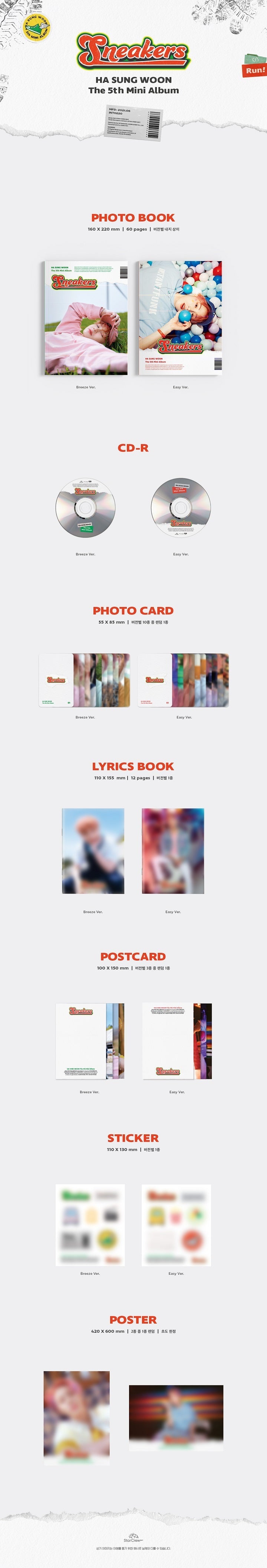 1 CD
1 Photo Book (60 pages)
1 Photo Card (random out of 10 types)
1 Lyrics Book (12 pages)
1 Post Card (random out of 3 t...