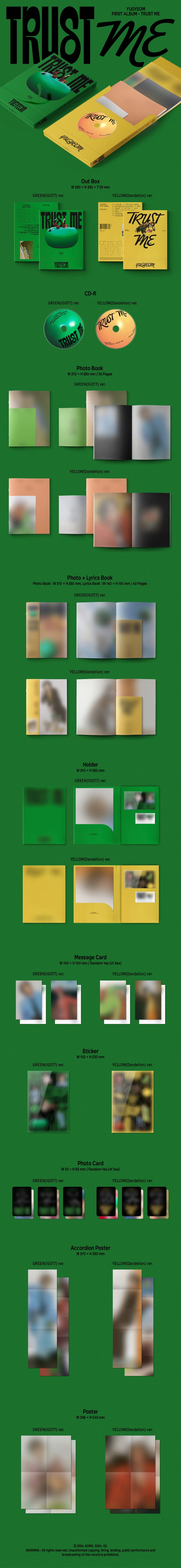 [TRUST ME] is Yugyeom's first full-length album. The album name 'TRUST ME' is a message that Yugyeom has continuously conv...
