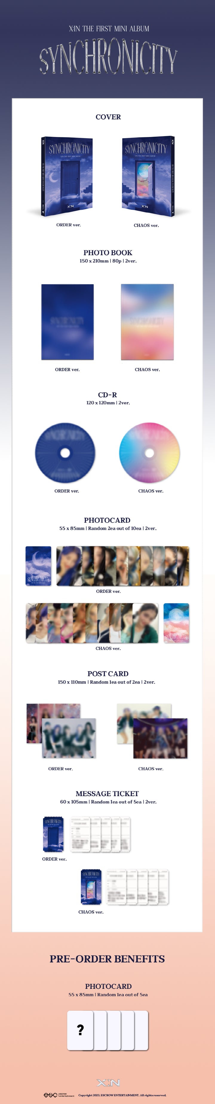 1 CD
1 Photo Book (80 pages)
2 Photo Cards (random out of 10 types)
1 Postcard (random out of 2 types)
1 Message Ticket (r...