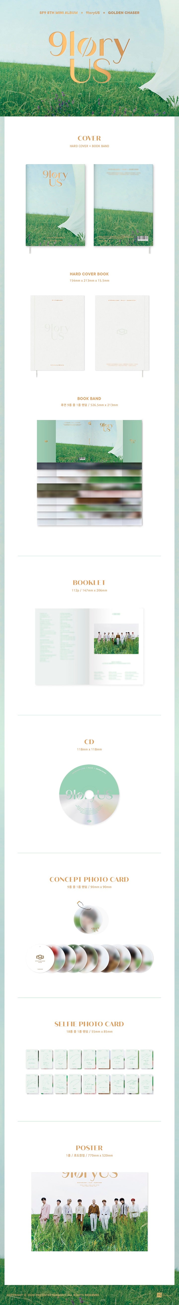1 CD
1 Booklet (112 pages)
1 Bookband
1 Concept Photo Card
1 Selfie