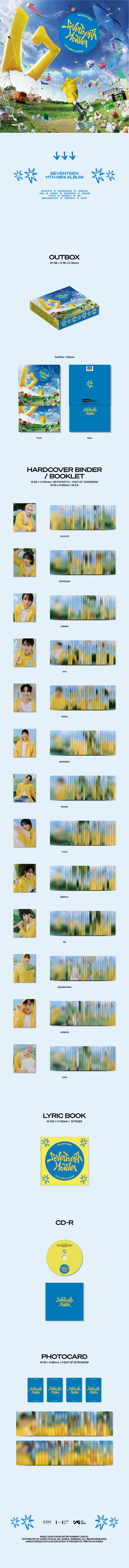 1 CD 1 Hardcover Binder (random out of 13 types) 24 Booklets 1 Lyric Book (12 pages) 4 Photo Cards (random out of 52 types)
